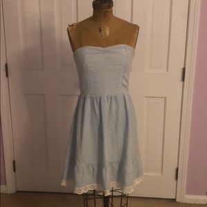 Francesca’s Strapless Seersucker Dress